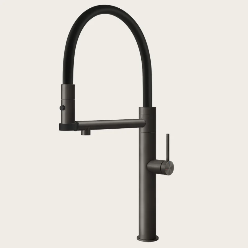 Смеситель для кухни, Gessi, 316 Flessa, цвет-Black Metal Brushed PVD