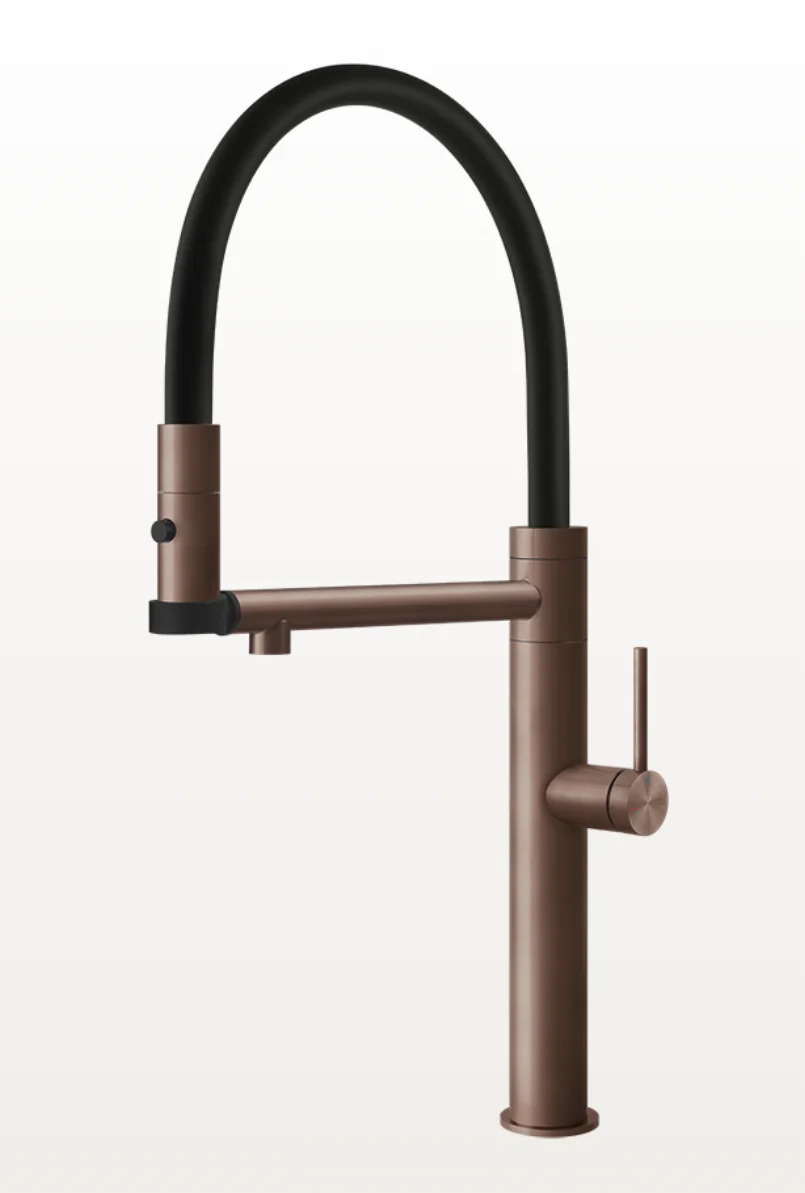 Смеситель для кухни, Gessi, 316 Flessa, цвет-Copper Brushed PVD