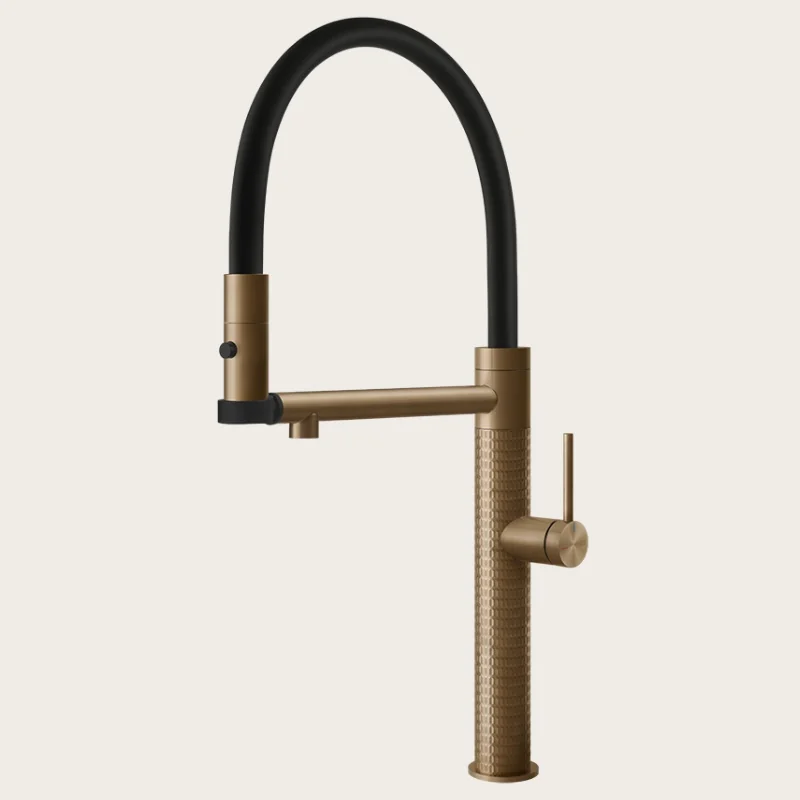 Смеситель для кухни, Gessi, Meccanica, цвет-Warm Bronze Brushed PVD