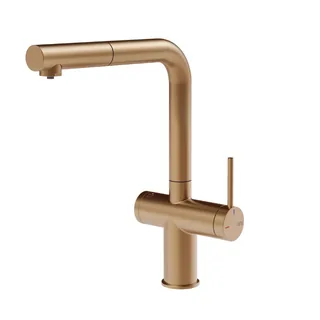 Смеситель для кухни, Gessi, INEDITO, с функцией фильтрации воды, цвет-Warm Bronze Brushed PVD