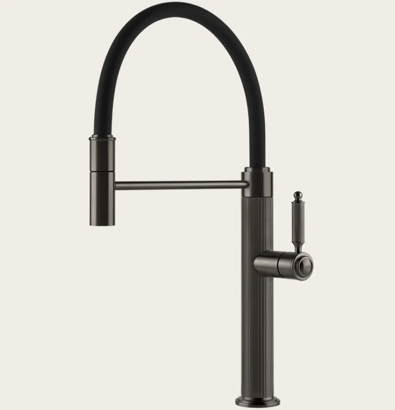 Смеситель для кухни, Gessi, VENTI20, цвет-Black Metal Brushed PVD