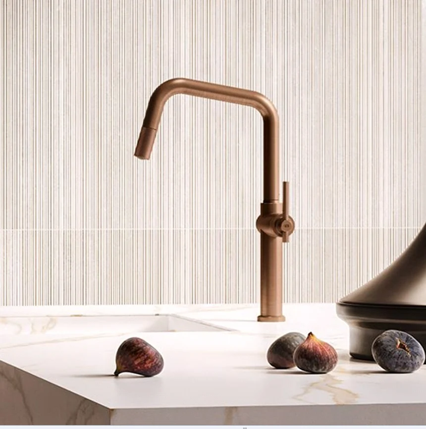Смеситель для кухни, Gessi, Habito, цвет-Warm Bronze Brushed PVD