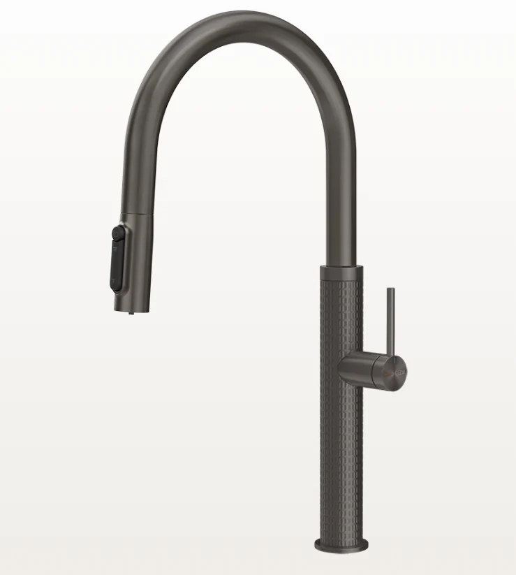 Смеситель для кухни, Gessi, 316 Meccanica, с функцией фильтрации воды, цвет-Black Metal Brushed PVD