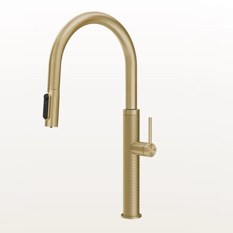 Смеситель для кухни, Gessi, 316 Meccanica, с функцией фильтрации воды, цвет-Brushed Brass PVD