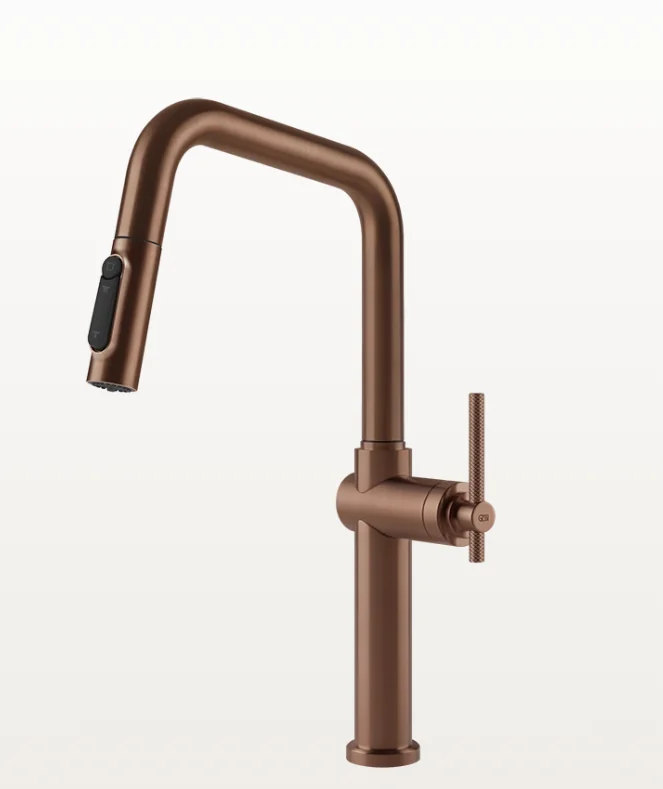 Смеситель для кухни, Gessi, Habito, с функцией фильтрации воды, цвет-Copper Brushed PVD