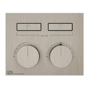Смеситель для душа, Gessi, HI-FI, на 2 потребителя, цвет-Finox Brushed Nickel