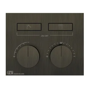 Смеситель для душа, Gessi, HI-FI, на 2 потребителя, цвет-Aged Bronze