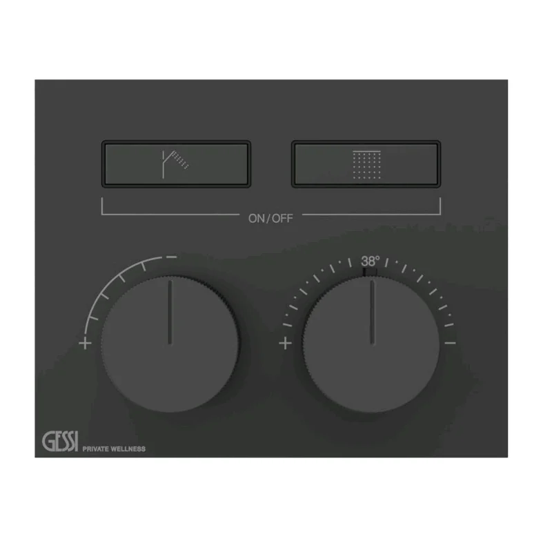 Смеситель для душа, Gessi, HI-FI, на 2 потребителя, цвет-черный матовый