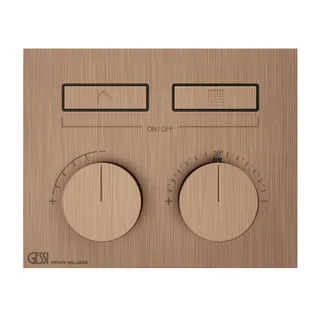 Смеситель для душа, Gessi, HI-FI, на 2 потребителя, цвет-Copper Brushed PVD
