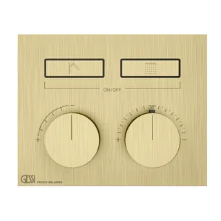 Смеситель для душа, Gessi, HI-FI, на 2 потребителя, цвет-Brushed Brass PVD