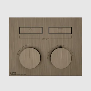 Смеситель для душа, Gessi, HI-FI, на 2 потребителя, цвет-Coffee Bronze Brushed PVD