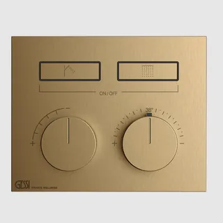 Смеситель для душа, Gessi, HI-FI, на 2 потребителя, цвет-Deep Bronze Brushed PVD — иконка