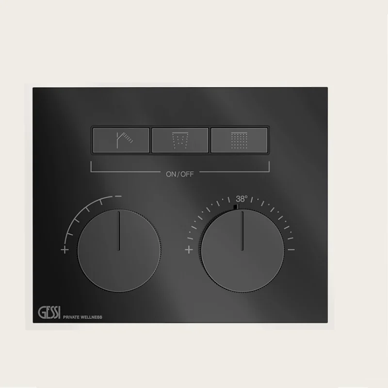 Смеситель для душа, Gessi, HI-FI Compact, на 3 потребителя, цвет-Black Metal PVD