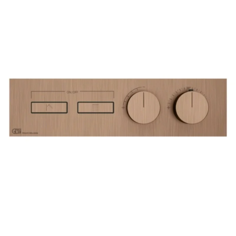 Смеситель для душа, Gessi, HI-FI, на 2 потребителя, цвет-Copper Brushed PVD