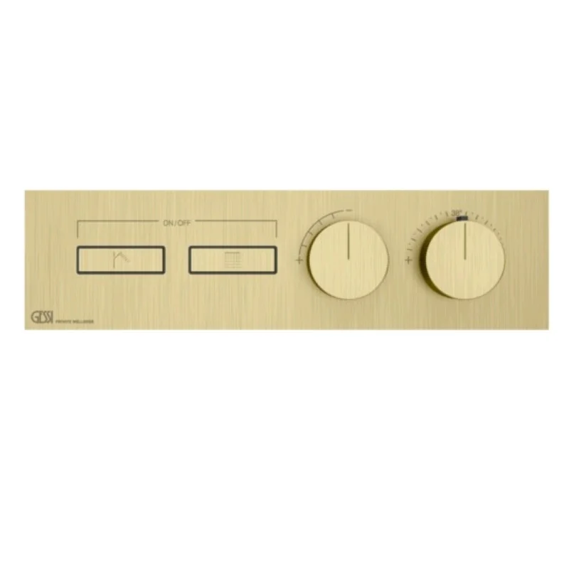 Смеситель для душа, Gessi, HI-FI, на 2 потребителя, цвет-Brushed Brass PVD