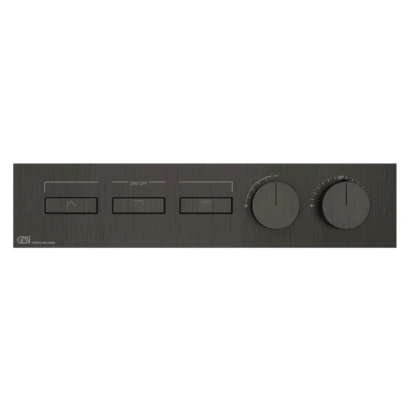 Смеситель для душа, Gessi, HI-FI, на 3 потребителя, цвет-Black Metal Brushed PVD