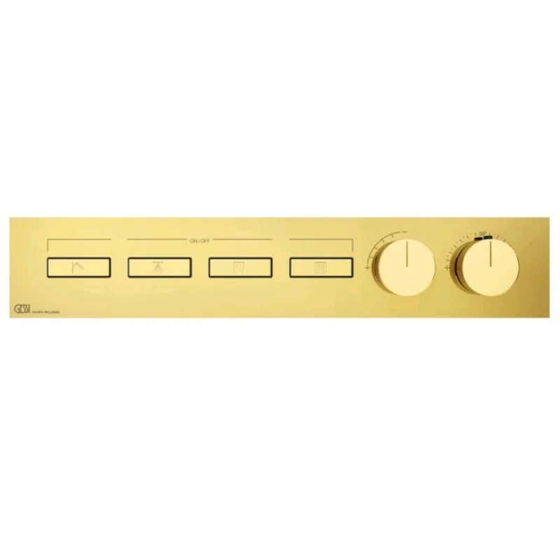 Смеситель для душа, Gessi, HI-FI, на 4 потребителя, цвет-Gold PVD