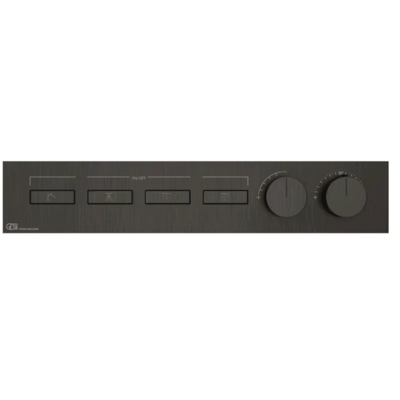 Смеситель для душа, Gessi, HI-FI, на 4 потребителя, цвет-Black Metal Brushed PVD