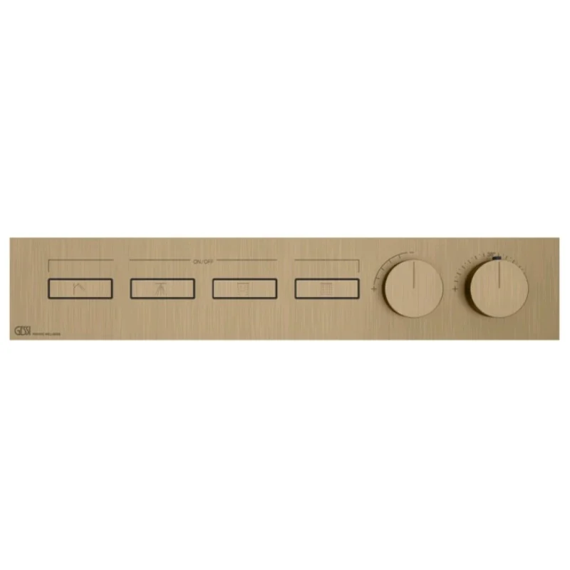Смеситель для душа, Gessi, HI-FI, на 4 потребителя, цвет-Warm Bronze Brushed PVD