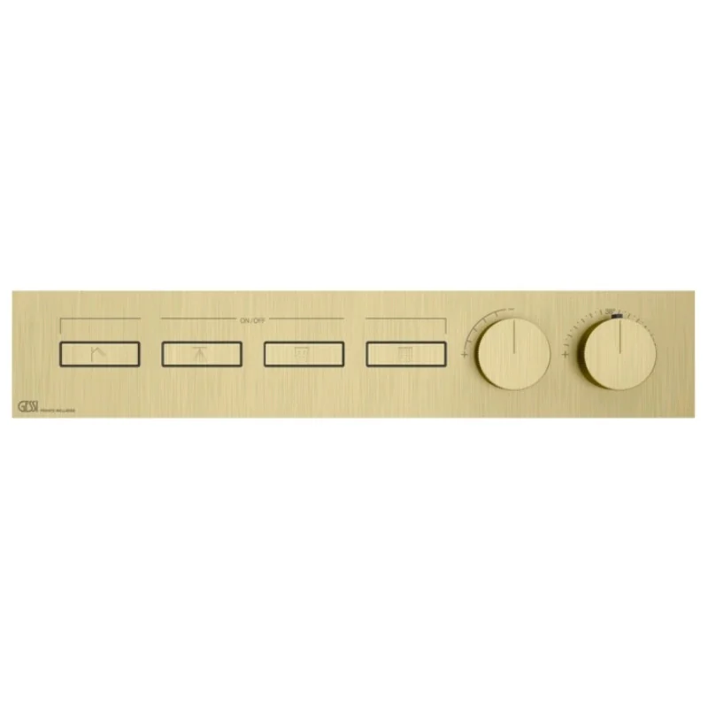 Смеситель для душа, Gessi, HI-FI, на 4 потребителя, цвет-Brushed Brass PVD