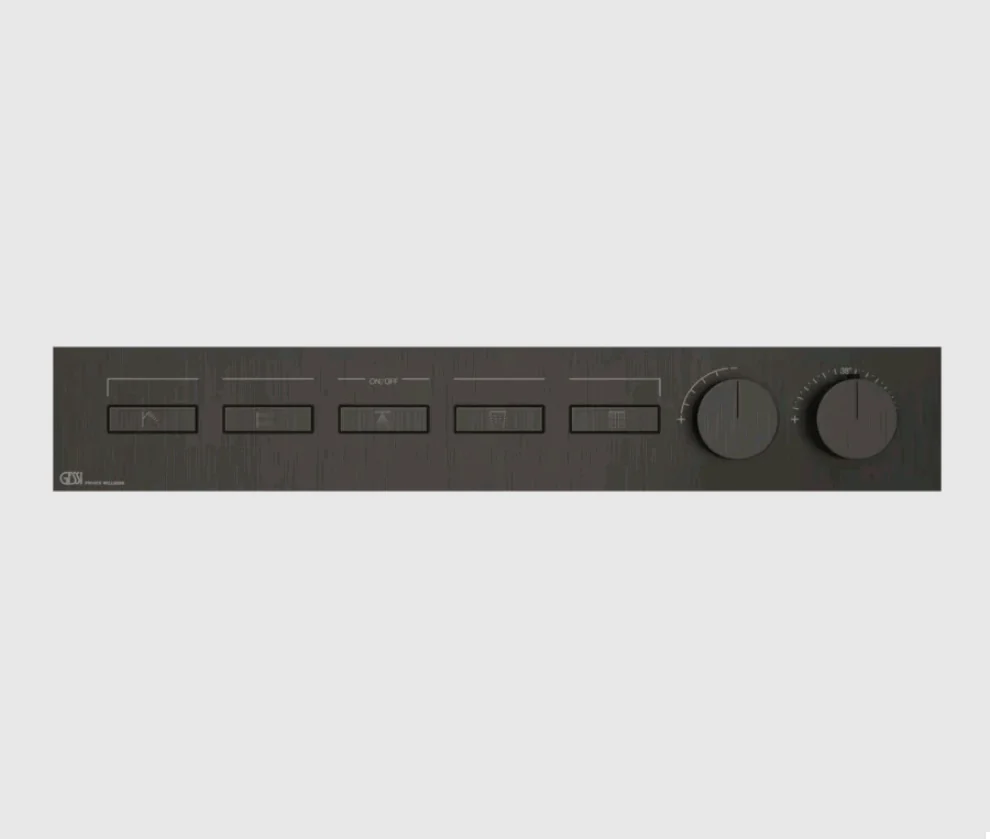 Смеситель для душа, Gessi, HI-FI, на 5 потребителей, цвет-Black Metal Brushed PVD