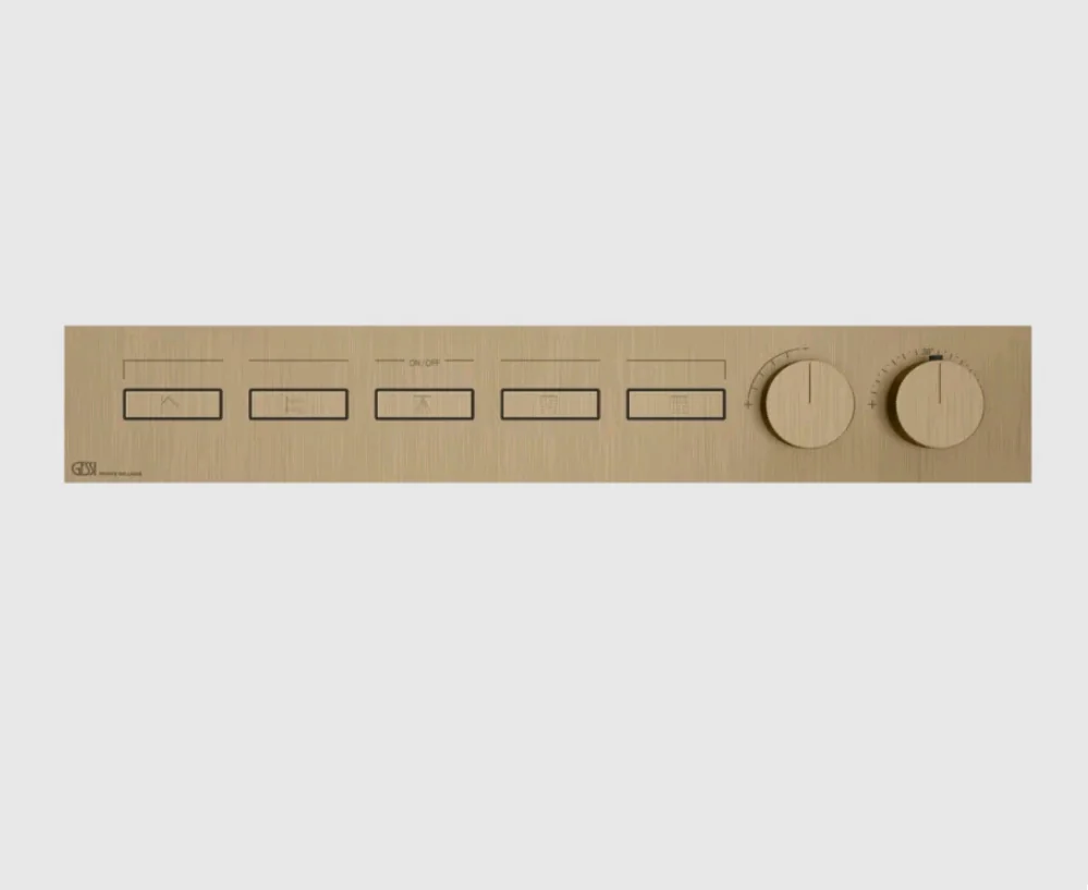 Смеситель для душа, Gessi, HI-FI, на 5 потребителей, цвет-Warm Bronze Brushed PVD