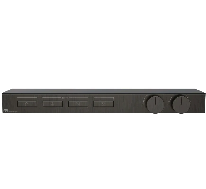 Смеситель для душа, Gessi, HI-FI, на 4 потребителя, цвет-Black Metal Brushed PVD