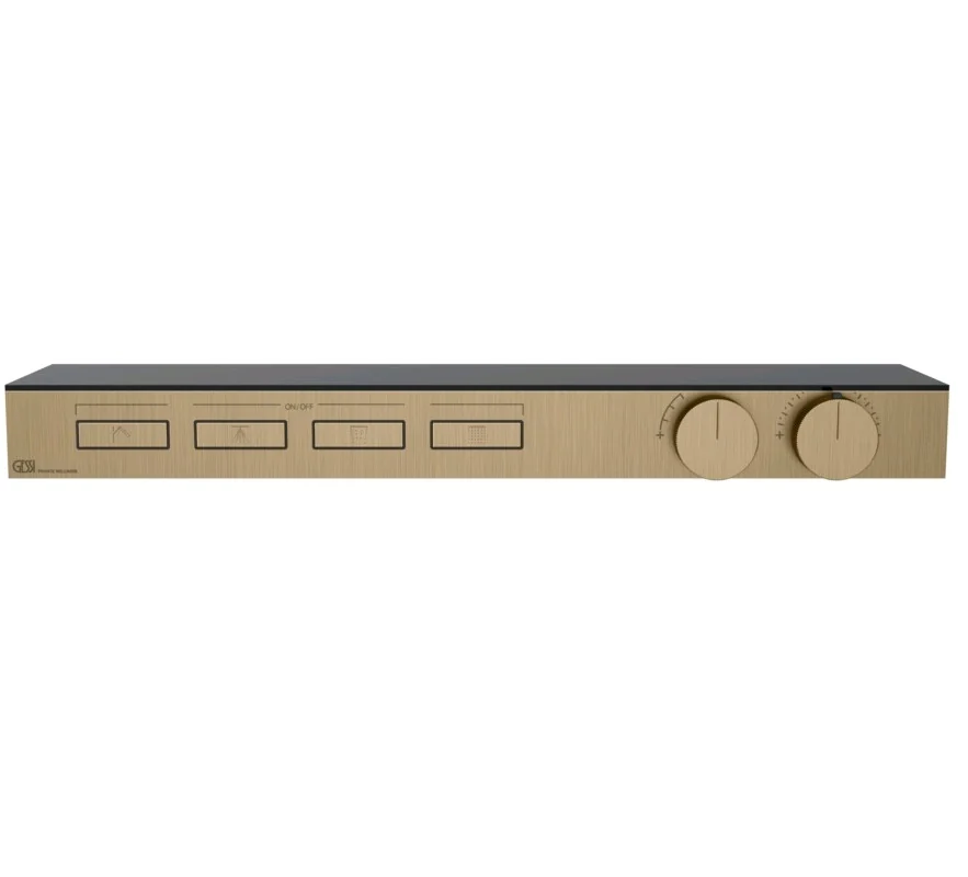 Смеситель для душа, Gessi, HI-FI, на 4 потребителя, цвет-Warm Bronze Brushed PVD