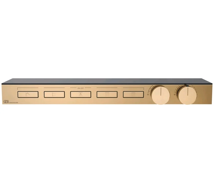Смеситель для душа, Gessi, HI-FI, на 5 потребителей, цвет-Warm Bronze PVD