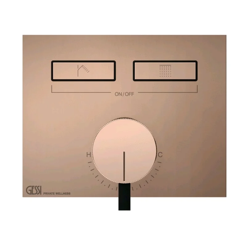 Смеситель для душа, Gessi, HI-FI, на 2 потребителя, цвет-Copper PVD