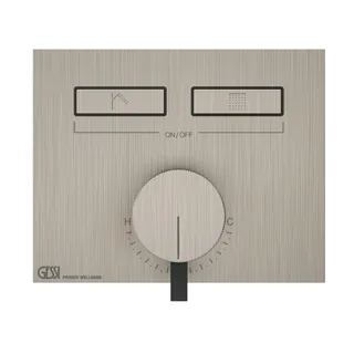 Смеситель для душа, Gessi, HI-FI, на 2 потребителя, цвет-Finox Brushed Nickel