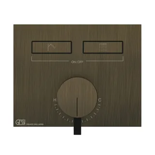 Смеситель для душа, Gessi, HI-FI, на 2 потребителя, цвет-Antique Brass — иконка