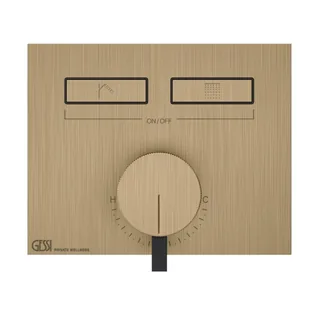 Смеситель для душа, Gessi, HI-FI, на 2 потребителя, цвет-Warm Bronze Brushed PVD