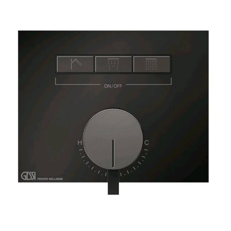Смеситель для душа, Gessi, HI-FI, на 3 потребителя, цвет-Black Metal PVD
