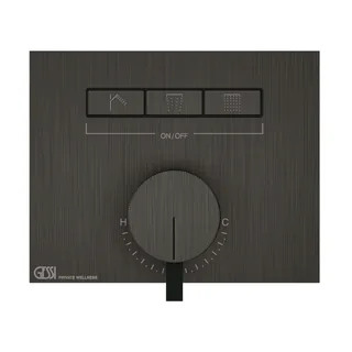 Смеситель для душа, Gessi, HI-FI, на 3 потребителя, цвет-Black Metal Brushed PVD — иконка