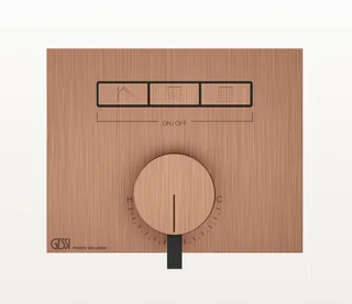 Смеситель для душа, Gessi, HI-FI, на 3 потребителя, настенный встраиваемый, цвет-Copper Brushed PVD — иконка