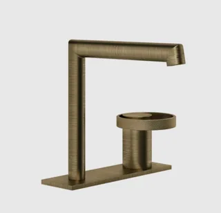 Смеситель для раковины, Gessi, Anello, цвет-Antique Brass