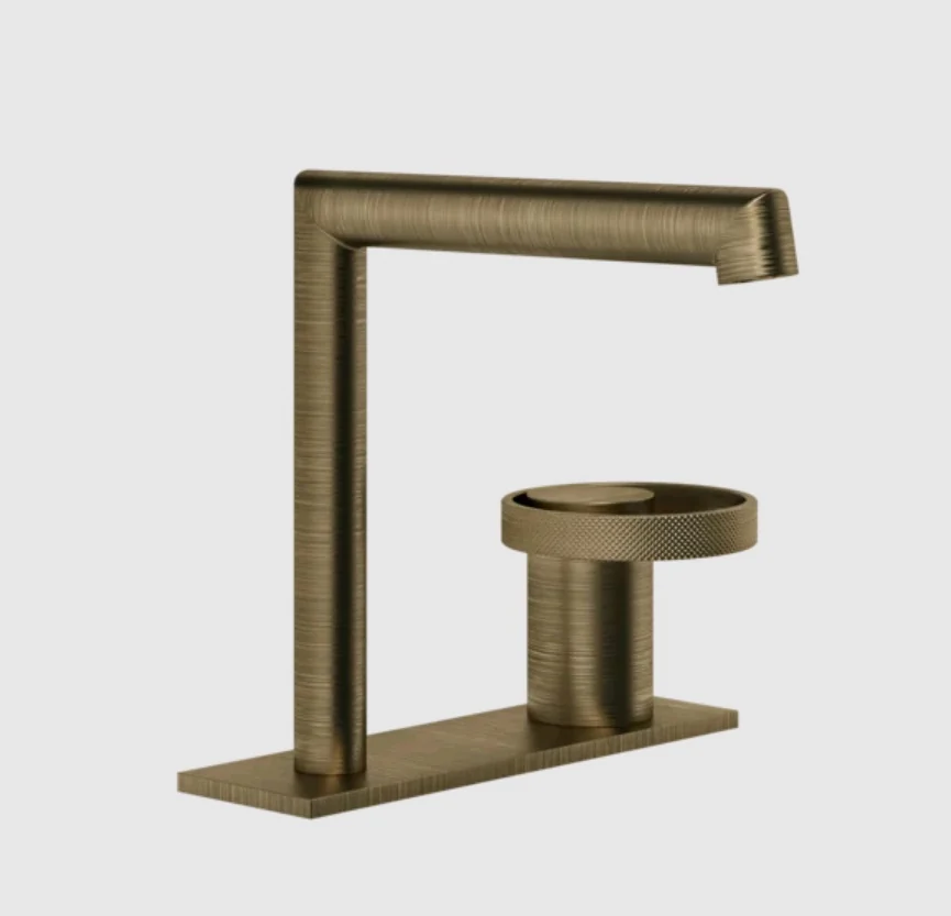 Смеситель для раковины, Gessi, Anello, цвет-Antique Brass