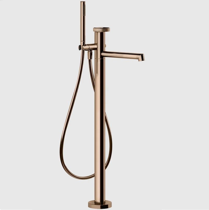 Смеситель для ванны и душа, Gessi, Anello, напольный, цвет-Copper PVD