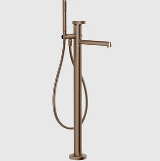 Смеситель для ванны и душа, Gessi, Anello, напольный, цвет-Copper Brushed PVD