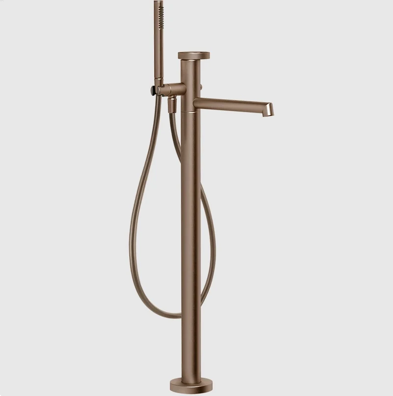 Смеситель для ванны и душа, Gessi, Anello, напольный, цвет-Copper Brushed PVD