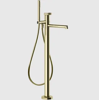 Смеситель для ванны и душа, Gessi, Anello, напольный, цвет-Brass PVD — иконка