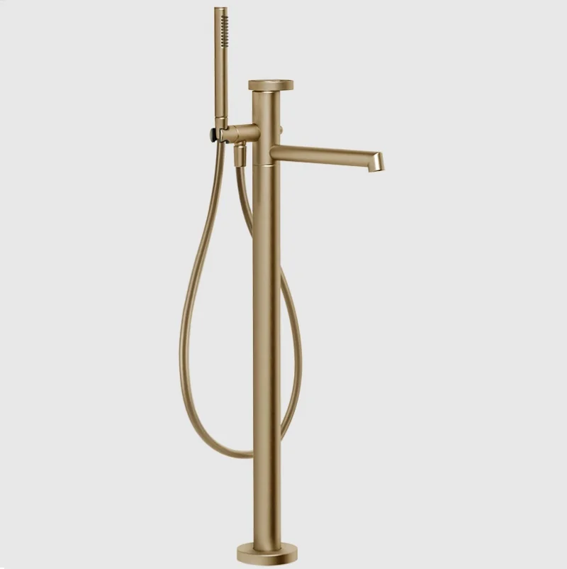 Смеситель для ванны и душа, Gessi, Anello, напольный, цвет-Warm Bronze Brushed PVD