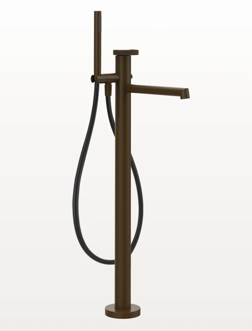 Смеситель для ванны и душа, Gessi, Anello, напольный, цвет-Dark Bronze