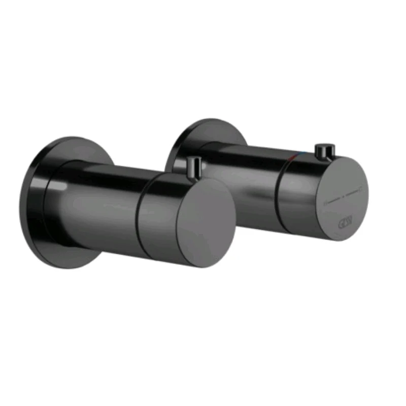 Смеситель для душа, Gessi, Anello, на 2 потребителя, цвет-Black Metal PVD