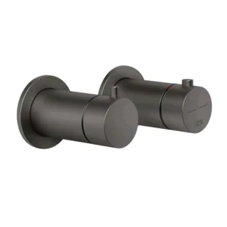 Смеситель для душа, Gessi, Anello, на 2 потребителя, цвет-Black Metal Brushed PVD