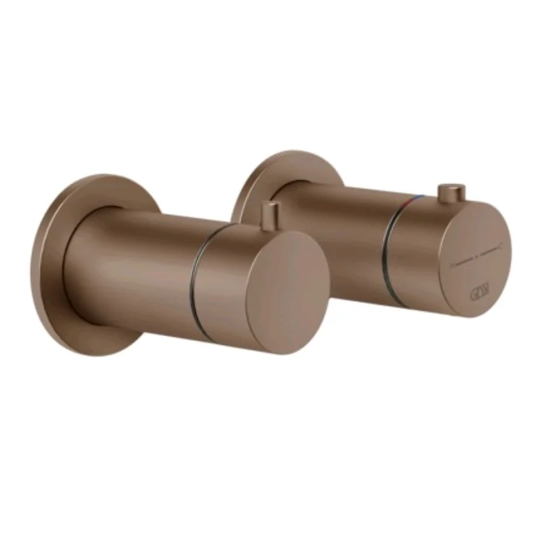 Смеситель для душа, Gessi, Anello, на 2 потребителя, цвет-Copper Brushed PVD