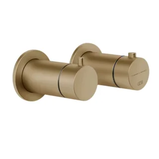 Смеситель для душа, Gessi, Anello, на 2 потребителя, цвет-Warm Bronze Brushed PVD