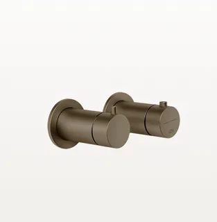 Смеситель для душа, Gessi, Anello, на 2 потребителя, настенный встраиваемый, цвет-Coffee Bronze Brushed PVD