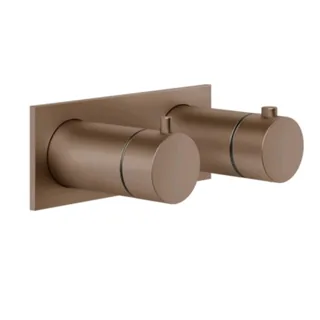 Смеситель для душа, Gessi, Anello, на 2 потребителя, цвет-Copper Brushed PVD